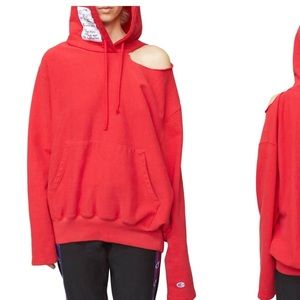 ISO vetements champion one shoulder hoodie